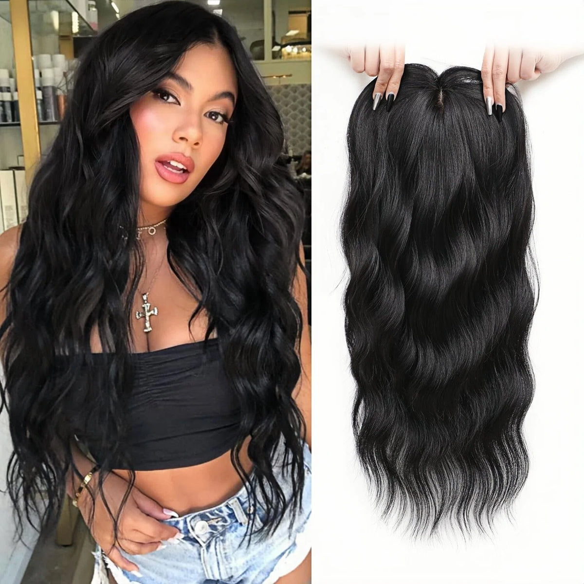 ⚡ Final Hours –⏰2026 New Lightweight & Breathable Wavy Hair Topper
