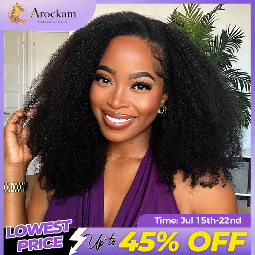 ⚡Final Hours - ✨Arockam™ 3 In 1 Afro Curly Half Wig - No Glue Needed
