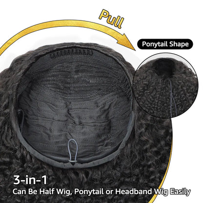 ⚡Final Hours - ✨Arockam™ 3 In 1 Afro Curly Half Wig - No Glue Needed
