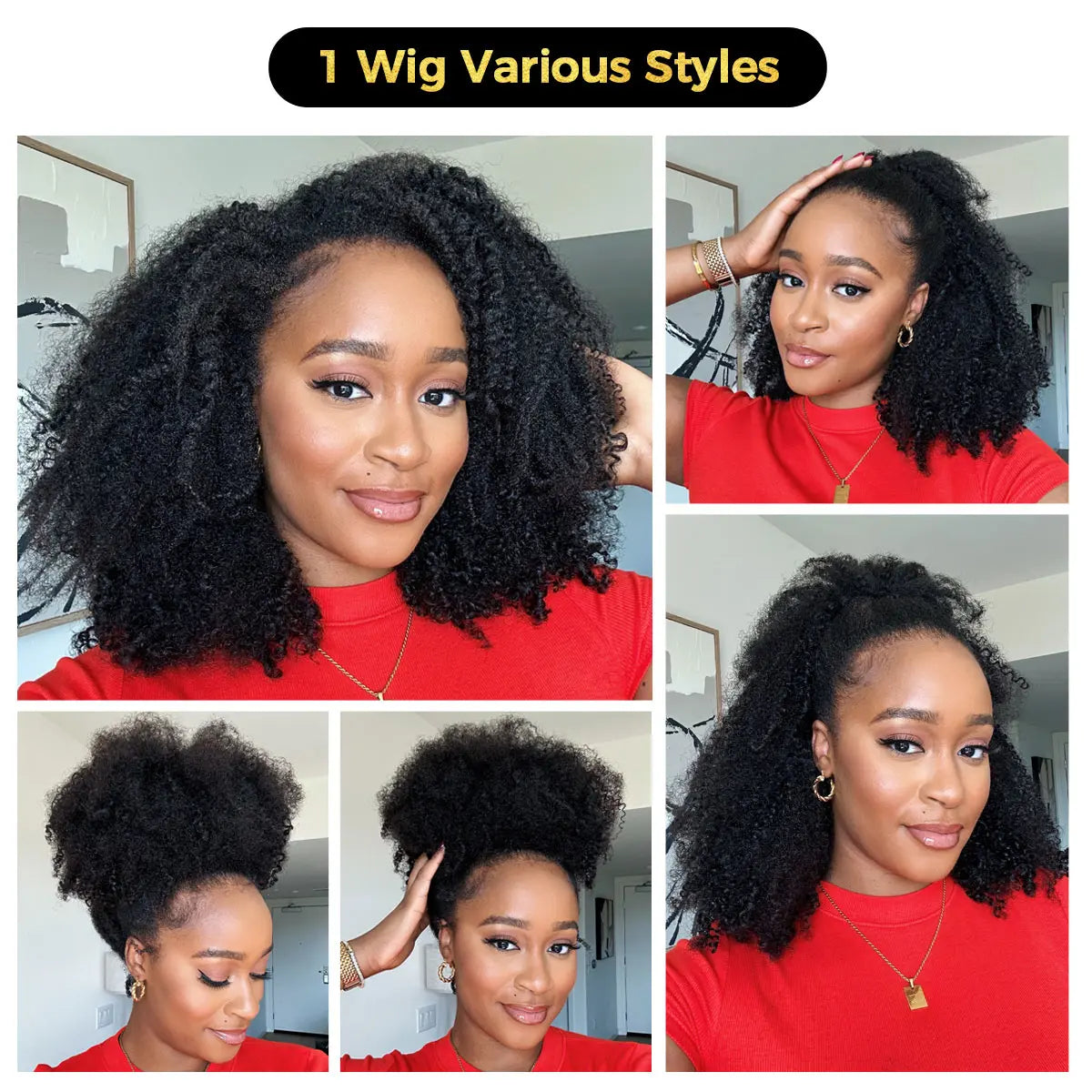 ⚡Final Hours - ✨Arockam™ 3 In 1 Afro Curly Half Wig - No Glue Needed