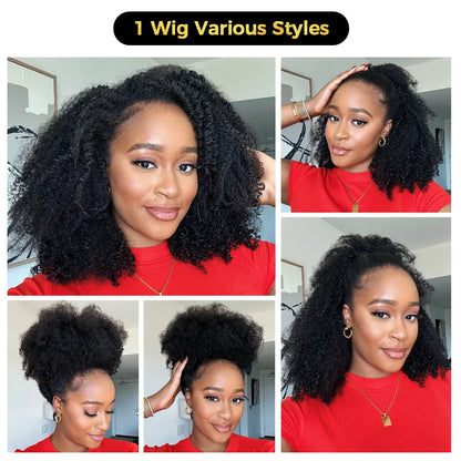 ⚡Final Hours - ✨Arockam™ 3 In 1 Afro Curly Half Wig - No Glue Needed