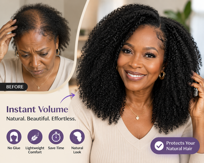 ⚡Final Hours - ✨Arockam™ 3 In 1 Afro Curly Half Wig - No Glue Needed