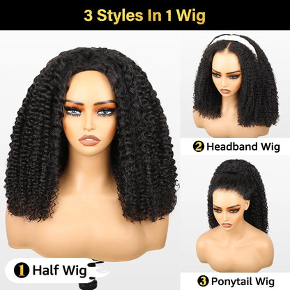 ⚡Final Hours - ✨Arockam™ 3 In 1 Afro Curly Half Wig - No Glue Needed